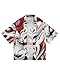 MFCT Japanese Streetwear Fashion Men's Lightweight Red Monster Graphic Kimono (Black, Large)