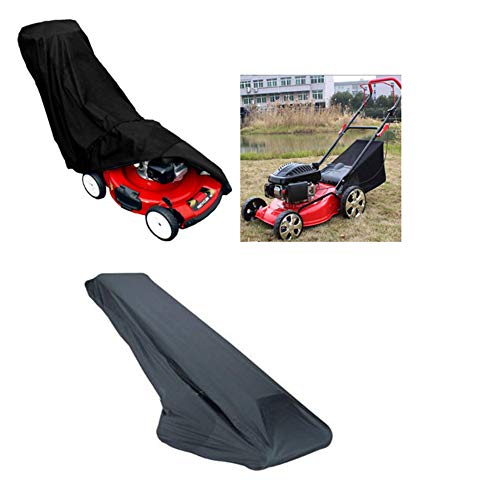 9FMZZzi81E Lawn Mower Cover, Walk Behind Lawn Mower Covers Waterproof Dustproof All-Weather Outdoor/Indoor Anti-UV Protector 210D Polyester with Draw String & Storage Bag 48 * 18.5 * 13.5 Feet