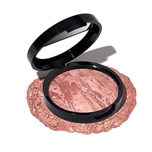 LAURA GELLER NEW YORK Baked Blush-n-Bronze Marbleized 2-in-1 Sculpting Bronzer Blush – Rose Bronze – Contour Face with a Radiant Flush