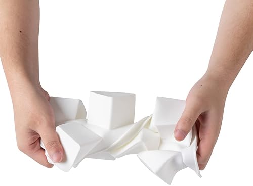 Miniatura 7 de Pastry Tek - Molde cuadrado para magdalenas con 8 cavidades, 1 molde cuadrado listo para horno, flexible, congelable, silicona blanca Petit Four