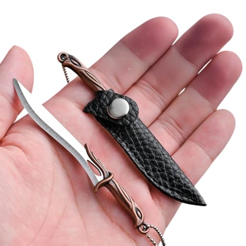 Image of Mini Sword Keychain with Sheath - Collectible Knife Shape Keyring for Men & Women, Unique Gift Accessory