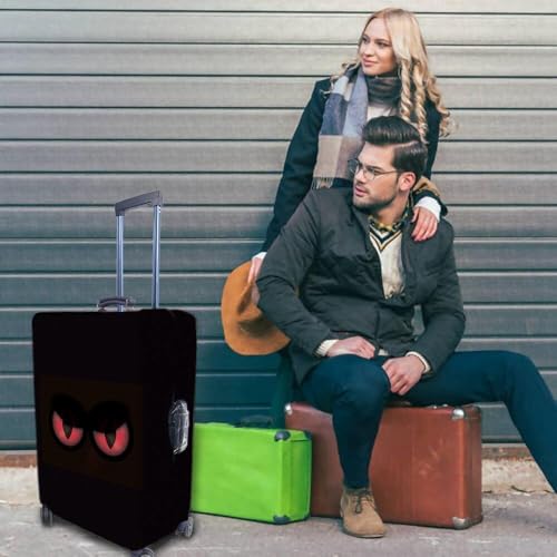 Luggage Protector Black Suitcase Cover Purple Eyes Washable Travel Baggage Covers Fit 25-28 Inch Luggage Style 12