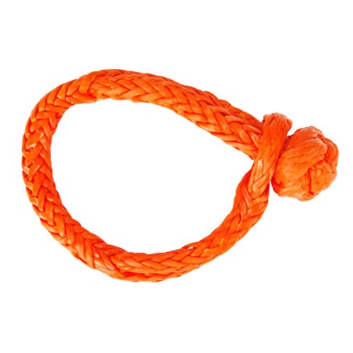 Image of UHMWPE 7 /16 inch Soft Shackle Heavy Duty for 4 Off-Road ATV UTV Winch Ropes-Orange Color