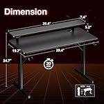 MOTPK 39 Inch Small Gaming Desk with LED Lights, Computer Desk Gaming Table with Monitor Shelf, Gamer Desk with Carbon Fiber Texture, Kids Boys Desk Gift for Men - Image 3