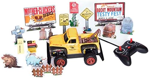 Redneck Roadkill Daisy Jo Camel Towing RC Radio Control Truck Game, Customize w/Stickers Truck ding Bumper Decals and Comes w/Billboard, Road Sign and Other Accessory Targets, Remote Control, Rated R