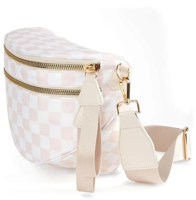 Elysir Crossbody Bag for Women 2025–Trendy Checkered Purse with Adjustable Strap, Water-Resistant Nylon, Spacious4