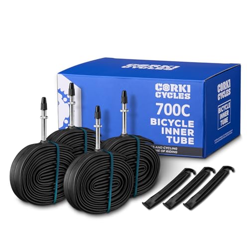 Image of 4-Pack Road Bike Tubes 700 x 23c /25c 28c /32c 35c /43c - Butyl Rubber 700c Bike Tube Replacement - Presta /Schrader - 48mm / 60mm