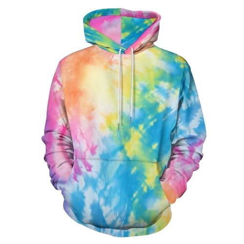 Klasd Unisex tie dye style hoodie Novel tie dye pattern sweatshirt fashion street tie dye print hoody 1_Large
