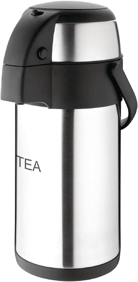 Olympia Pump Action Airpot Thermos Stainless Steel with Swing Carry Handle 3L