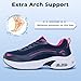 Artlea Women's Walking Shoes with Arch Support Orthotic Tennis Shoes for Plantar Fasciitis Women Fashion Sneakers for Foot Pain Relief, Size 6.5-11 Bluered