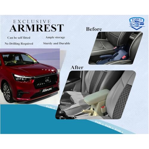 Image of Pabla Enterprises 2.0 High-End Car Center Armrest with Storage Compatable with OLD Amaze 2019-24,Swift,Eon Old Dzire /Celerio /Ritz,SX4 /Ignish /TATA Vista /Manza /Zest /Bolt /,Mobilio,Brio,BRV Beige Color