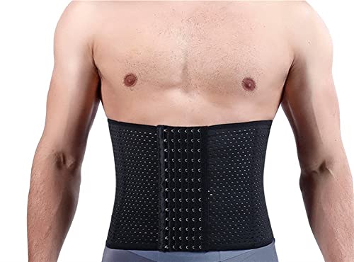 comfortlying Hombres Traisor de Cintura Poliéster Vendaje Transpirable Envolver Pulta Wrap Premium Ejercicio Entrenamiento (Color : Negro, Size : XL) Cover
