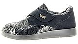 Für Einlagen geeignet Varomed Damen & Herren Stretchschuhe 60817-60 Unisex Klettslipper, Hausschuhe, Slipper mit Klettverschluss schwarz, EU 43