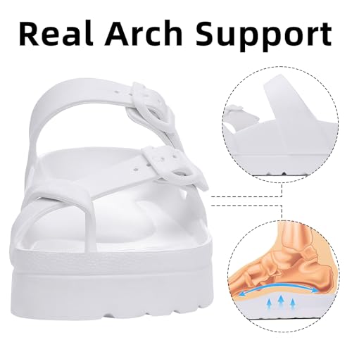 Image of Goosecret Women's Platform Sandals with Arch Support Comfortable Foam Slides Summer Beach Sandals with Adjustable Buckle