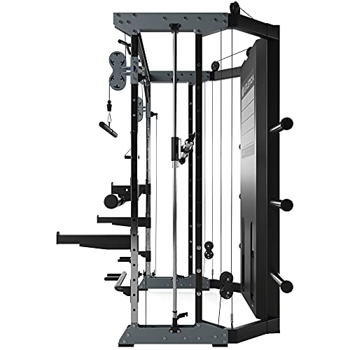 Atletica X10 Multipresse | Smith Machine | 260kg Eigengewicht | 90kg Plate-Loaded Gewichte inkl. | Langhantel und… – Bild 5