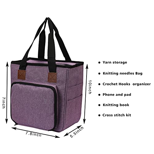 Image of crochet bag,knitting bagBackpack and Tote Bag Storage Bag ,Large capacityYarn Storage Organizer Travel Crochet Bag Women Carrying Crochet Accessories Knitting Needles Crochet