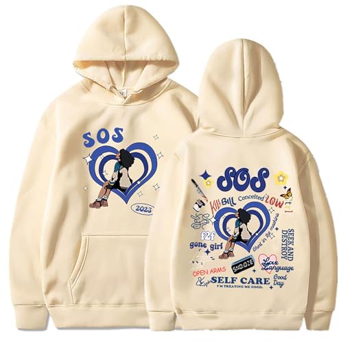 Sweat SZA résistant au lavage pull de concert ample kaki taille 3TG
