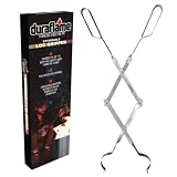 Duraflame™ Extendable Log Gripper and Grabber – 26” Long Stainless Steel Fire Pit Tong with Contour