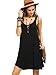 ROMWE Women's Sleeveless Summer Swing Tank Sundress Black S