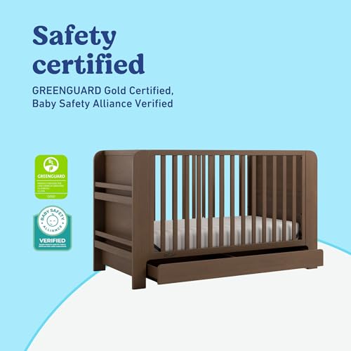 Image of Graco Read-with-Me 4-in-1 Convertible Crib with Drawer - GREENGUARD Gold Certified Converts to Toddler Bed, Daybed, and Functional Bookshelves (Hazelnut)