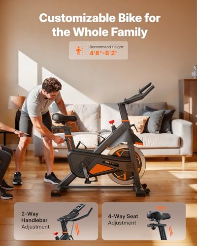 Image of MERACH Magnetic Exercise Bike, Heavy Duty Stationary Bike for Home Gym | Low Noise Indoor Workout Bike with Exclusive APP & Coach-Led, Customizable Seating and Handlebar Height, 300 350 Lbs Option
