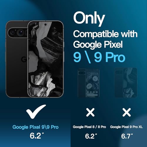 Image of STP FEEL Advanced Black Border Tempered Glass Screen Protector Compatible for Google Pixel 9 5G / Google Pixel 9 Pro 5G (6.3 Inch, Pack of 1) | Full Screen Coverage (except edges) Screen Protector