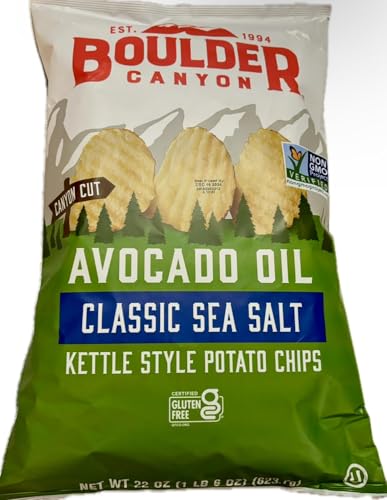 Generic Boulder Canyon Avocado Oil Classic Sea Salt Kettle Style Potato Chips, 22 OZ/1 lb 6 oz (Pack of 1) NON-GMO, GLUTEN FREE
