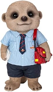 Vivid Arts - Resin Baby Meerkat Postman Home or Garden Decoration, XMK-2377-D, 23cm, Multicoloured
