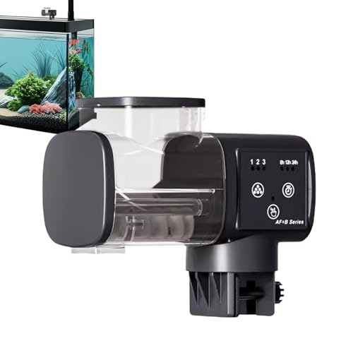 Fish Food Feeder | 水槽用 自動給餌器 - 防水 スマート充電式 高精度ディスペンサー 池・カメ・長期不在時対応 自動餌やり機
