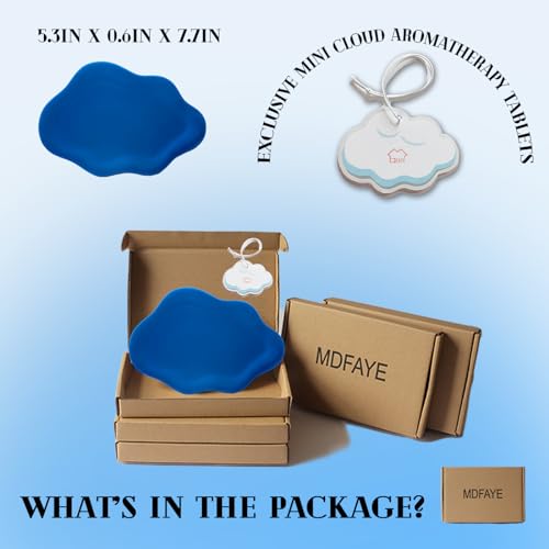 Image of Jewelry Dish Trinket Tray for Women, Ring Dish Holder, Unique Cloud Shape Ceramic Plate Cute Things Vanity Aesthetic Room Decor Mother's Day Birthday (Klein Blue)
