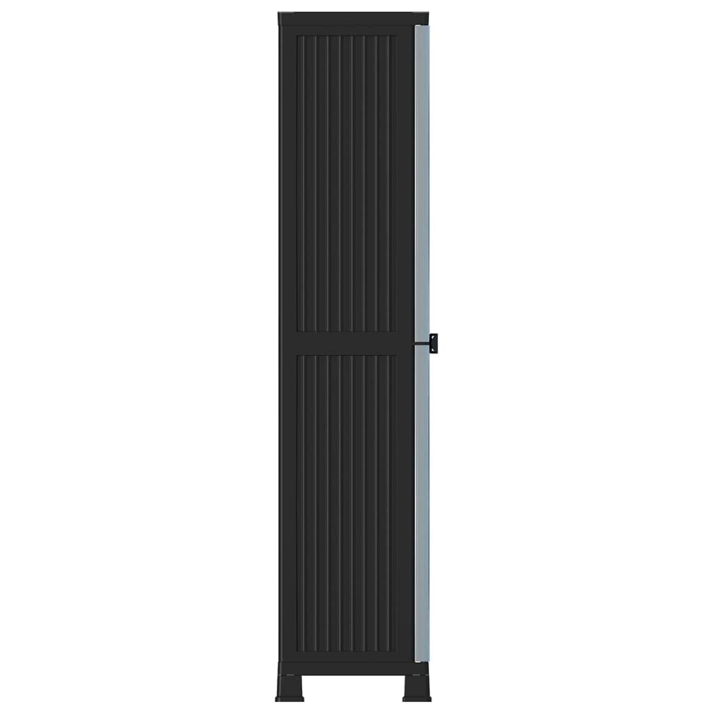 Kunststoff Aufbewahrungsschrank Grau 68x39x171.5 cm Kompakt mit 2 Türen Abschließbar für Haushalt Büro Garage Garten Lager Ordnungshilfe