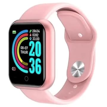 Smartwatch D20/Y68 Notificações Controle de Música Dados corporais Tela de 1,3 Polegadas (Rosa)