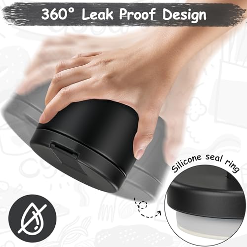 12oz Insulated Vacuum Food Jar with Buckle Lid Wide Mouth Soup Thermo for Hot Food Kids Leakproof Stainless Steel Lunch Container- Black- 1Pack