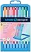 Schneider Slider Edge Pastel XB (Extra Broad) Ballpoint Pen, 1.4 mm, Light Blue Barrel, Assorted Ink Colors, Adjustable Case Stand of 8 Pens (152289)