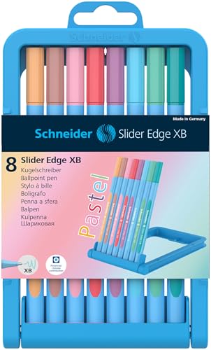 Schneider Slider Edge Pastel XB Ballpoint Pen, Triangular Pen with XB (Extra Broad) Line Width 8 Stuck pastel
