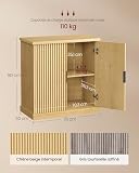 VASAGLE buffet beige chêne 76 cm à portes cannelées photo 3