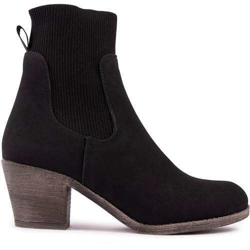 Botte de Western Rocket Dog Femme Saniferby en simili cuir noir confortable