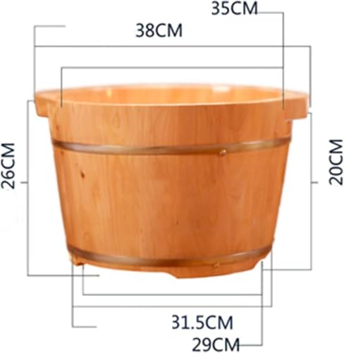 Baño de pies barril madera 26 cm alto spa pedicura miniatura 2