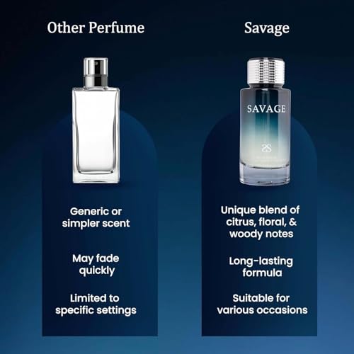 Image of Symphony Perfume SAVAGE Eau De Parfum, 100ml 3.4oz, Luxury for Men, Long Lasting, Woody, Aromatic Fresh Masculine, Lavander, Signature Scent