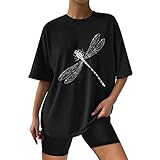 Longshirt Damen - Tshirt Damen Elegant Longbluse Damen Elegant Sommer Sommer Oberteile Damen Locker Oversize Shirt Damen Damen Blusen Kurzarm Sommer Lang