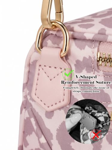 Image of Pure Colour Crossbody Bag Bum Bag for Women,Spacious Purse Fanny Packs Belt Bag,Oversized Bum Bag (Pink Leopard Bum Bag)