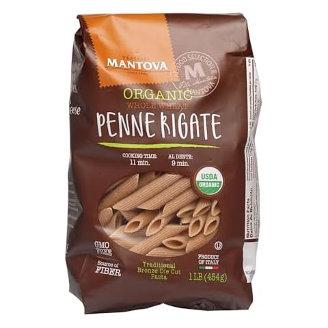 Mantova Italian Organic Whole Wheat Penne Rigate Pasta Cover