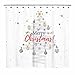 Produktbild Sunlit Weiß Duschvorhang mit Kugeln, Sternen und Ornamenten, Weihnachtsdeko Weihnachten für Badezimmer, Zuhause, Büro, Urlaub, Wanddekoration als Wandteppich und Fotokabine Hintergrund