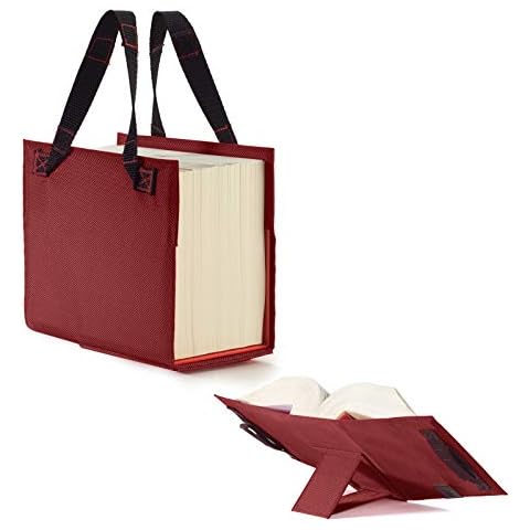 SKIN Einband LEXSKIN Gr. L rubin-rot / mit ausklappbarer Buchstütze: Tragbarer All-in-One Nylon/Leder Umschlag Cover