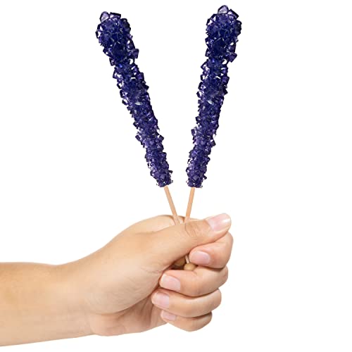 Purple Rock Candy Crystal Sticks - Grape Flavored - 24 Indiv. Wrapped #TOP2