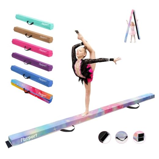 barra equilibrio gimnasia artistica, 240CM Viga de Equilibrio Gimnasia Plegable, Viga de Equilibrio de Capa Flocada, Equipo de Equilibrio para Niños, barra plegable de equilibrio gimnasia ritmica