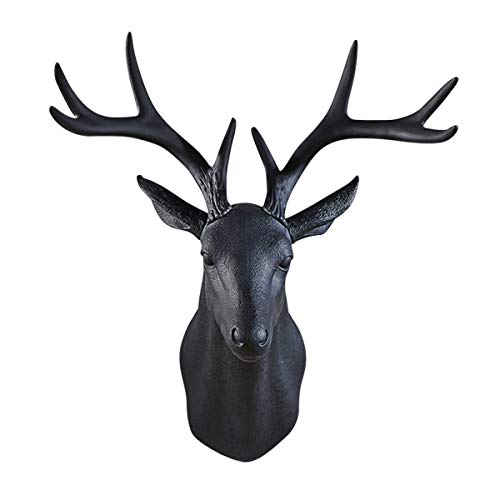 Notakia 20-inch Black Faux Deer Head Wall Decor