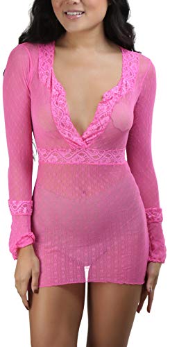 Image of ToBeInStyle Women's Stretch See Through Fishnet Novelty Mini Rave Party Dress