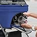 sxvbdway 4 Wheels Pet Stroller Foldable Dog Stroller Pet Stroller for Cats/Dogs,Lightweight Dog Stroller with Detachable Carrier for Travel Camping,Visible Mesh Window,Cup Holder Blue