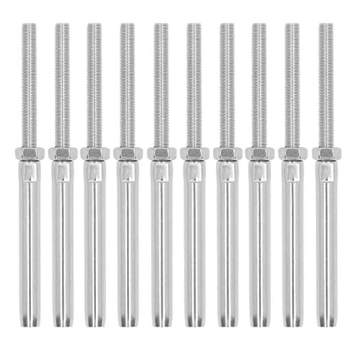 10 Uds Tornillos Swage Lag Kit de Accesorios de Barandilla de Cable Rosca Manual de Acero Inoxidable para Poste de Madera (M10/5 mm)